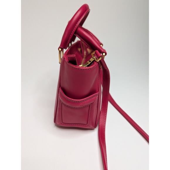 Aleksandra Badura Ladylike Mini Bag Calfskin Top-Handle Tote Bag Fuchsia - Picture 5 of 15